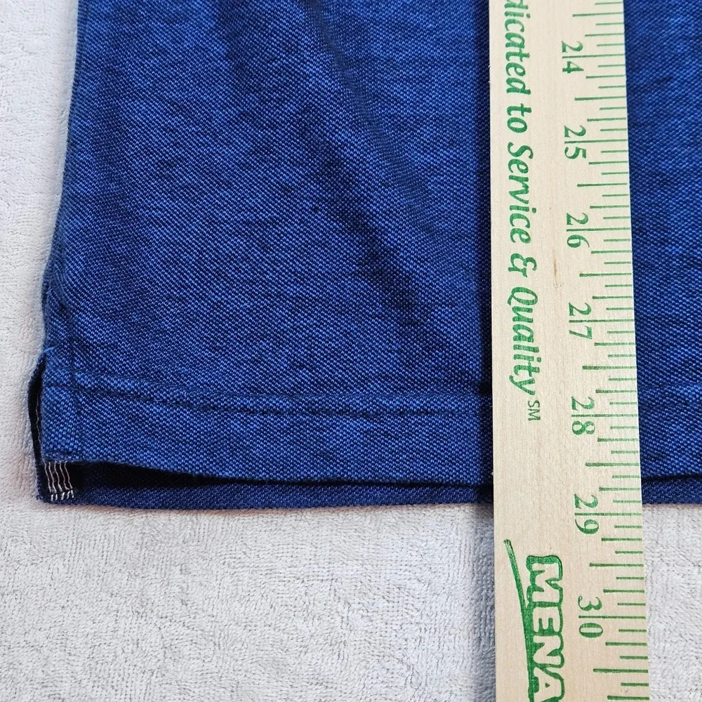 Banana Republic Organic Cotton Pique Polo Mens XL Blue Heather Elephant Logo SS